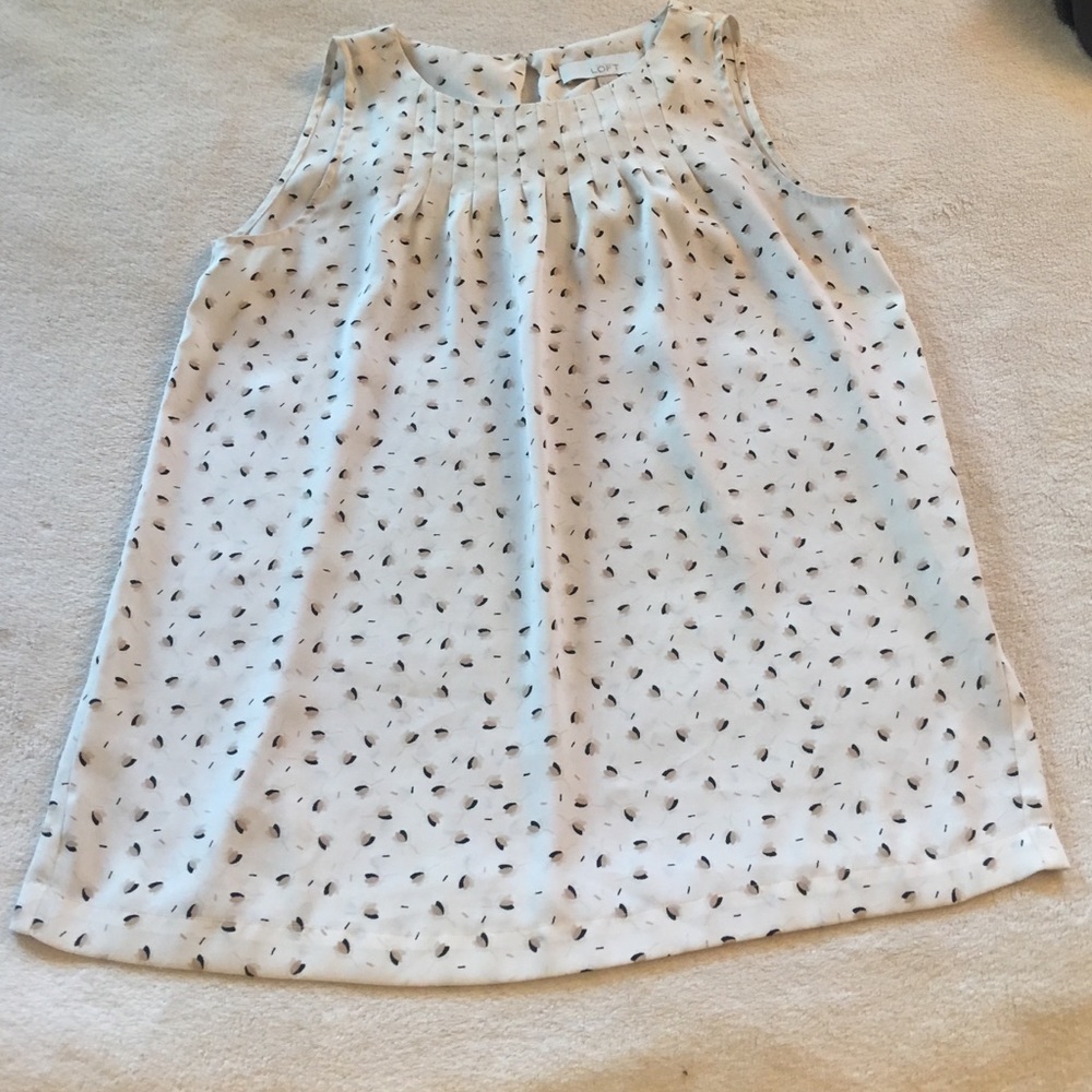 LOFT Sleeveless Blouse Tank Floral Daffodil Print